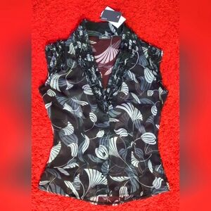 ♠️Chic Mexx Ruffle Blouse | Black & White | Sheer & Classy